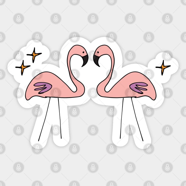 Atomic Flamingos Sticker by bruxamagica